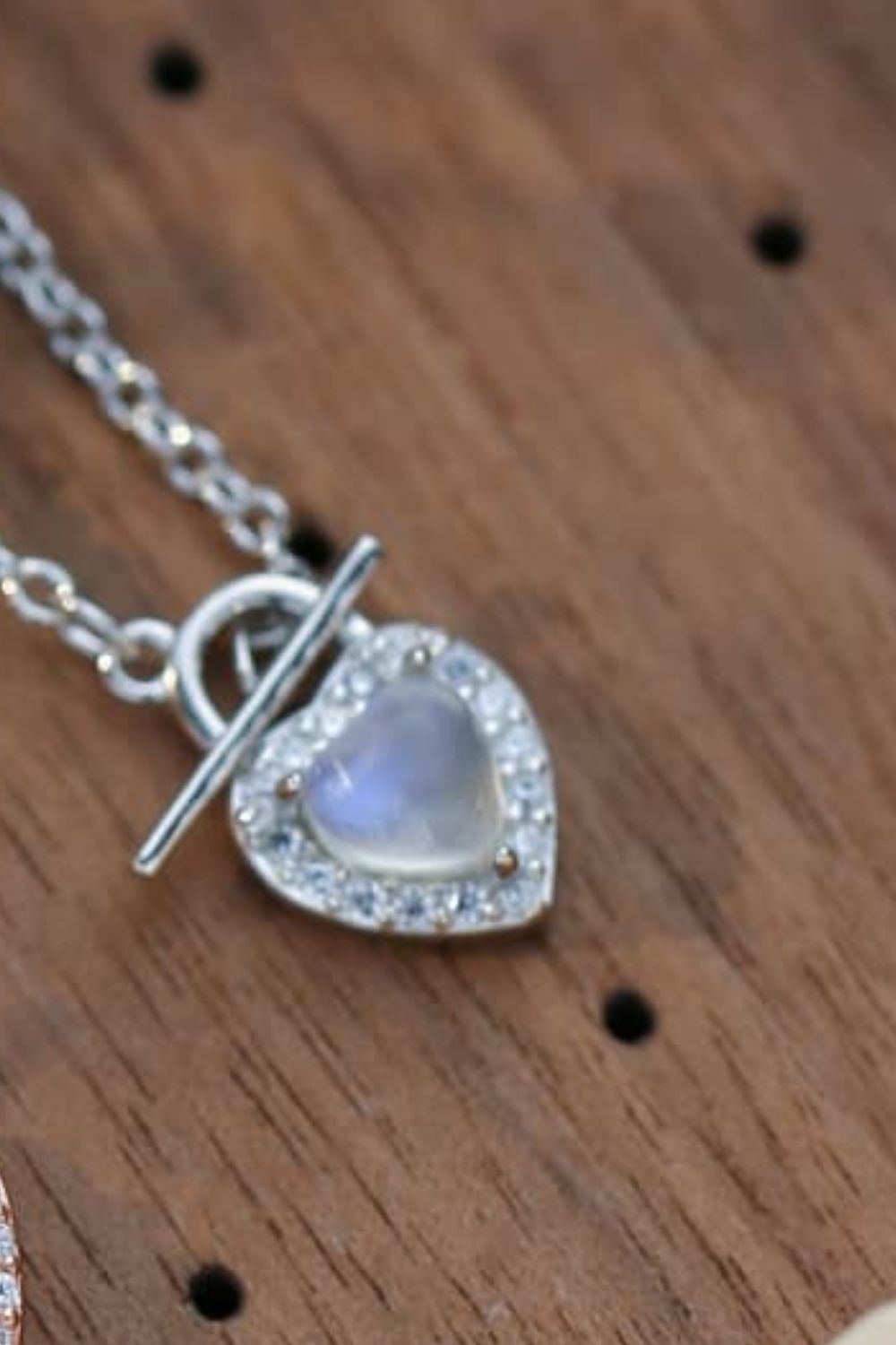 Moonstone Heart Lock Pendant Necklace - FunkyPeacockStore (Store description)