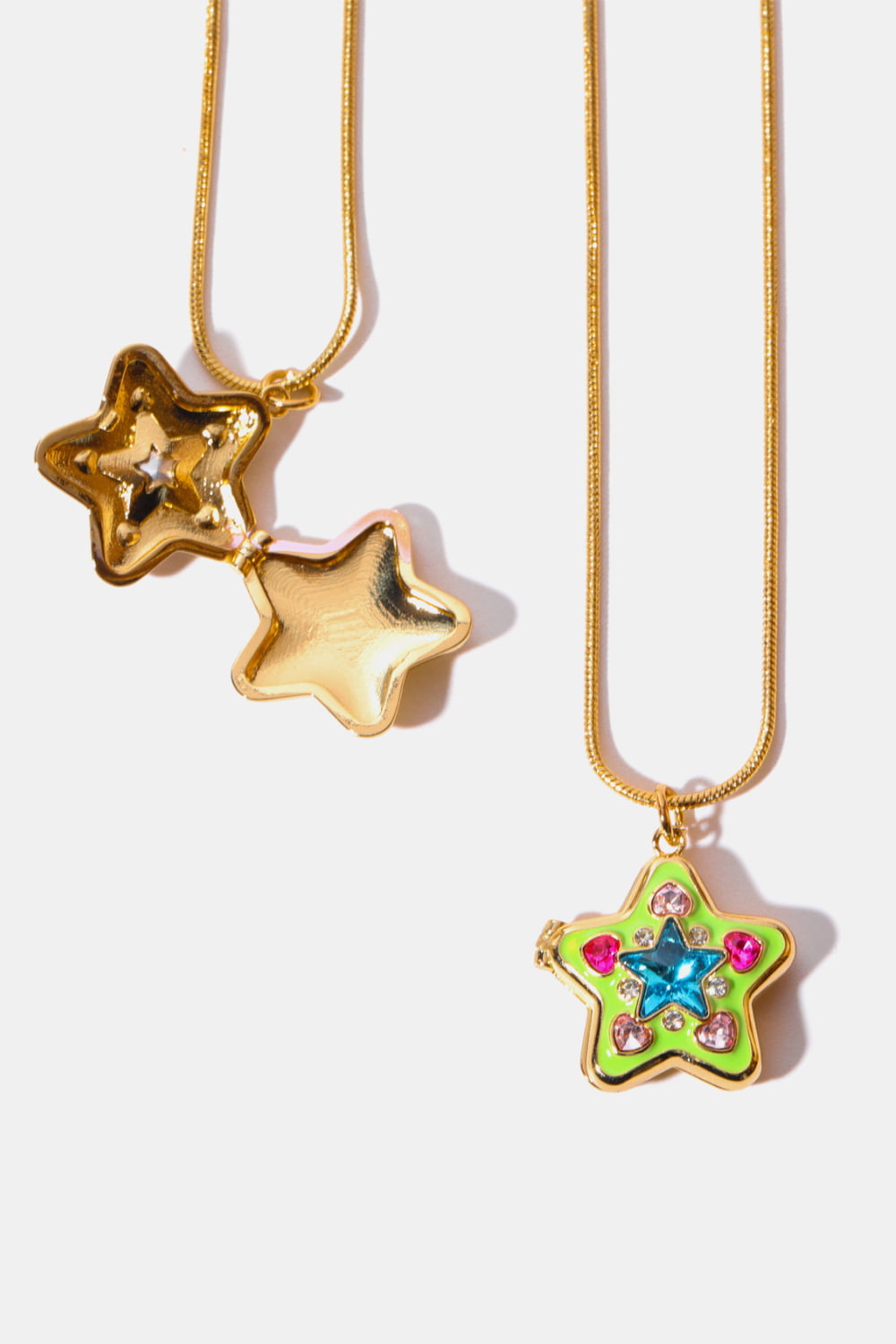 Rhinestone Decor Star Box Pendant Necklace - FunkyPeacockStore (Store description)