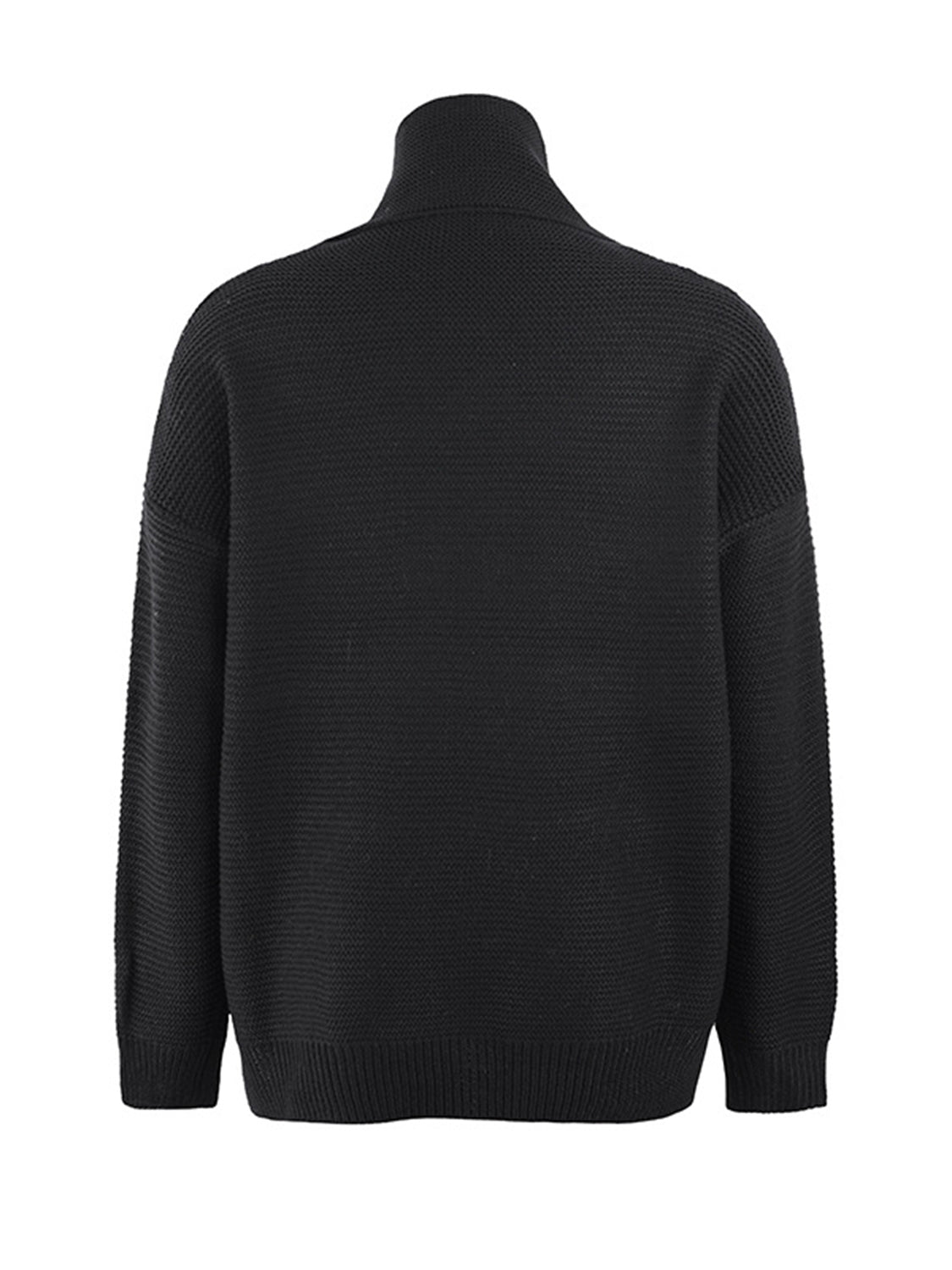 Turtleneck Dropped Shoulder Slit Sweater - FunkyPeacockStore (Store description)