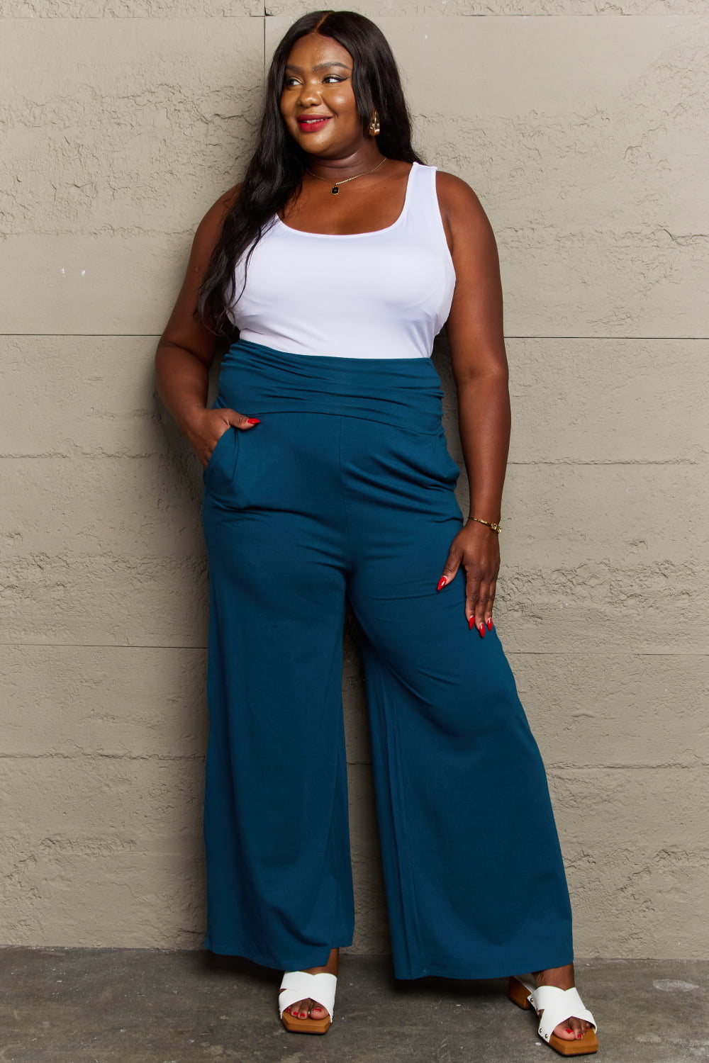 Culture Code My Best Wish Full Size High Waisted Palazzo Pants - FunkyPeacockStore (Store description)