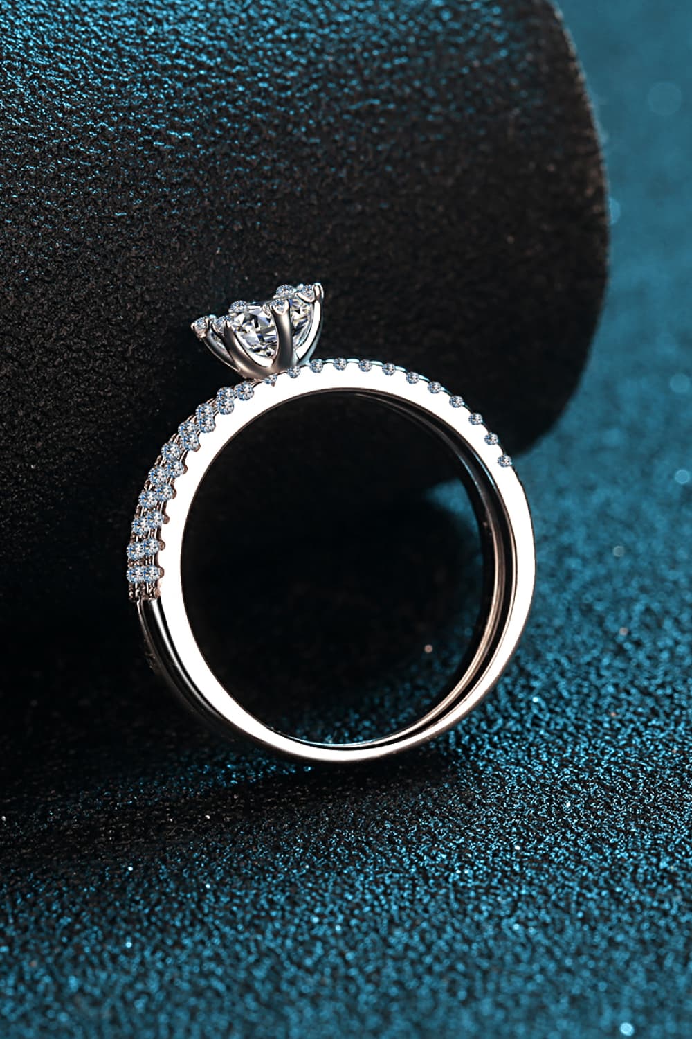 Moissanite 925 Sterling Silver Ring Set - FunkyPeacockStore (Store description)