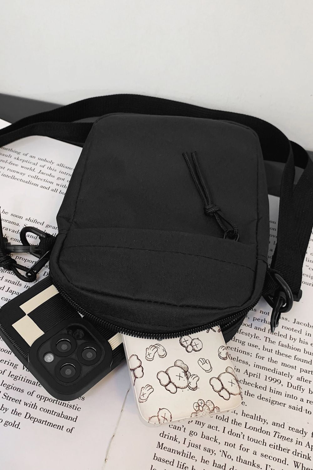 Wide Strap Polyester Crossbody Bag - FunkyPeacockStore (Store description)