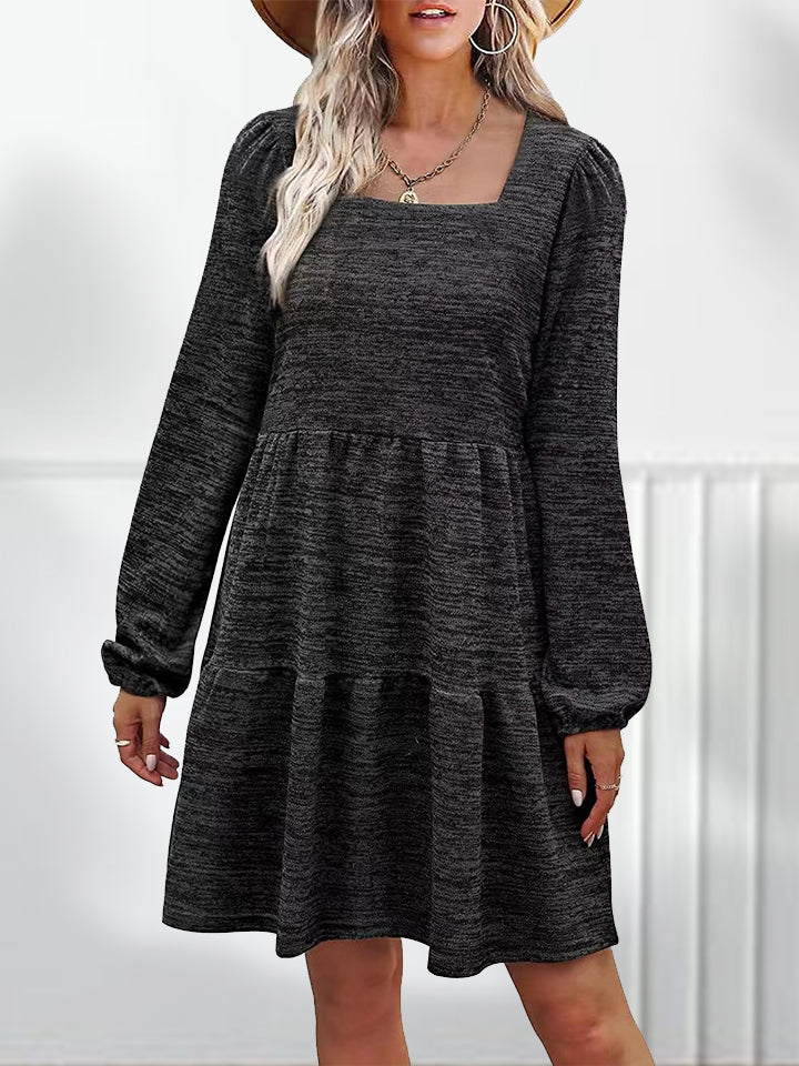 Square Neck Long Sleeve Dress - FunkyPeacockStore (Store description)