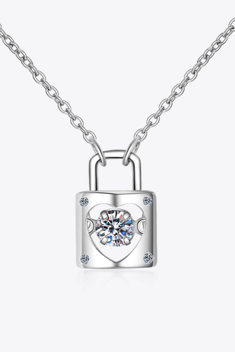 Moissanite Lock Pendant Necklace - FunkyPeacockStore (Store description)