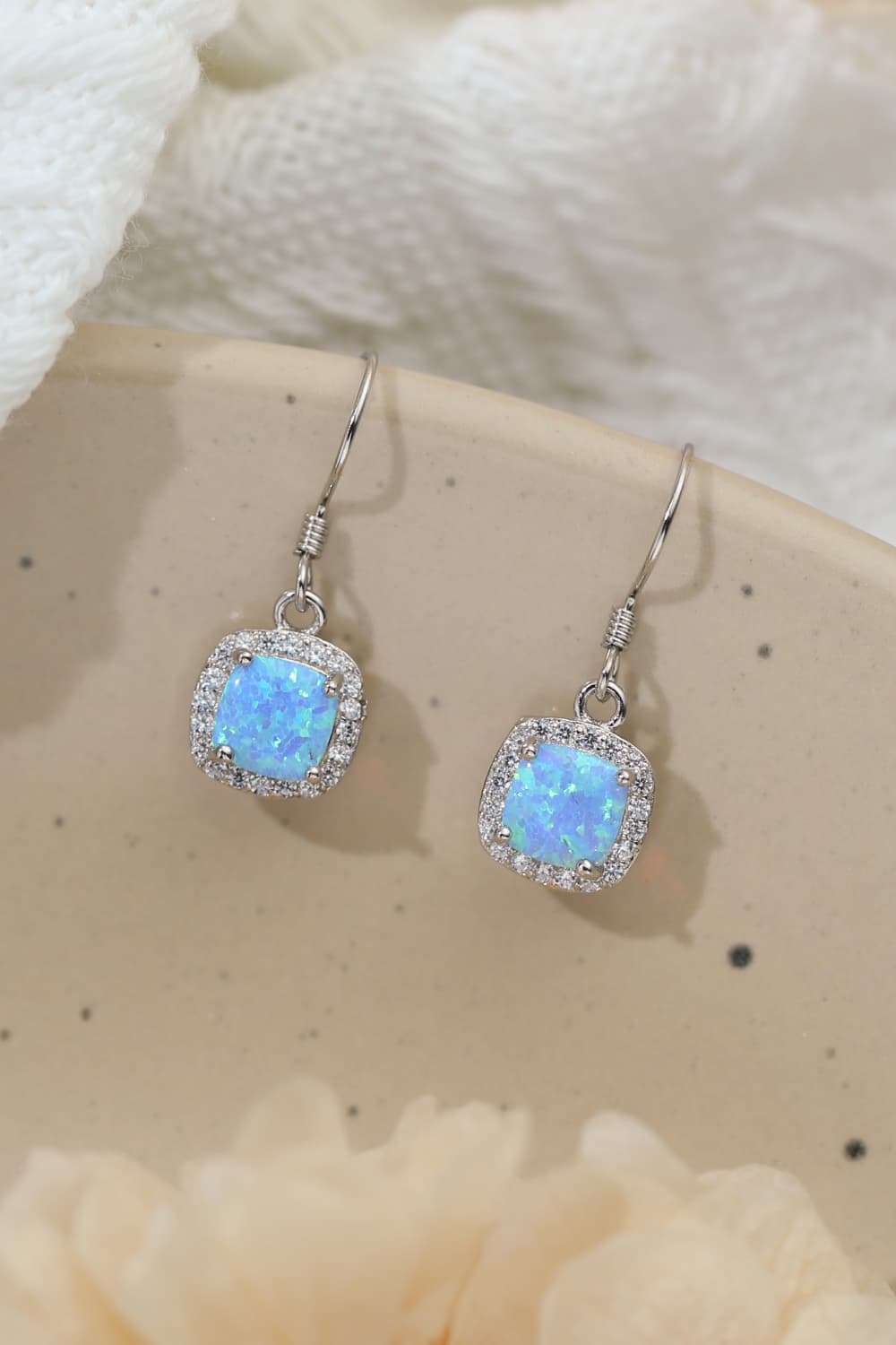 Opal Square Drop Earrings - FunkyPeacockStore (Store description)