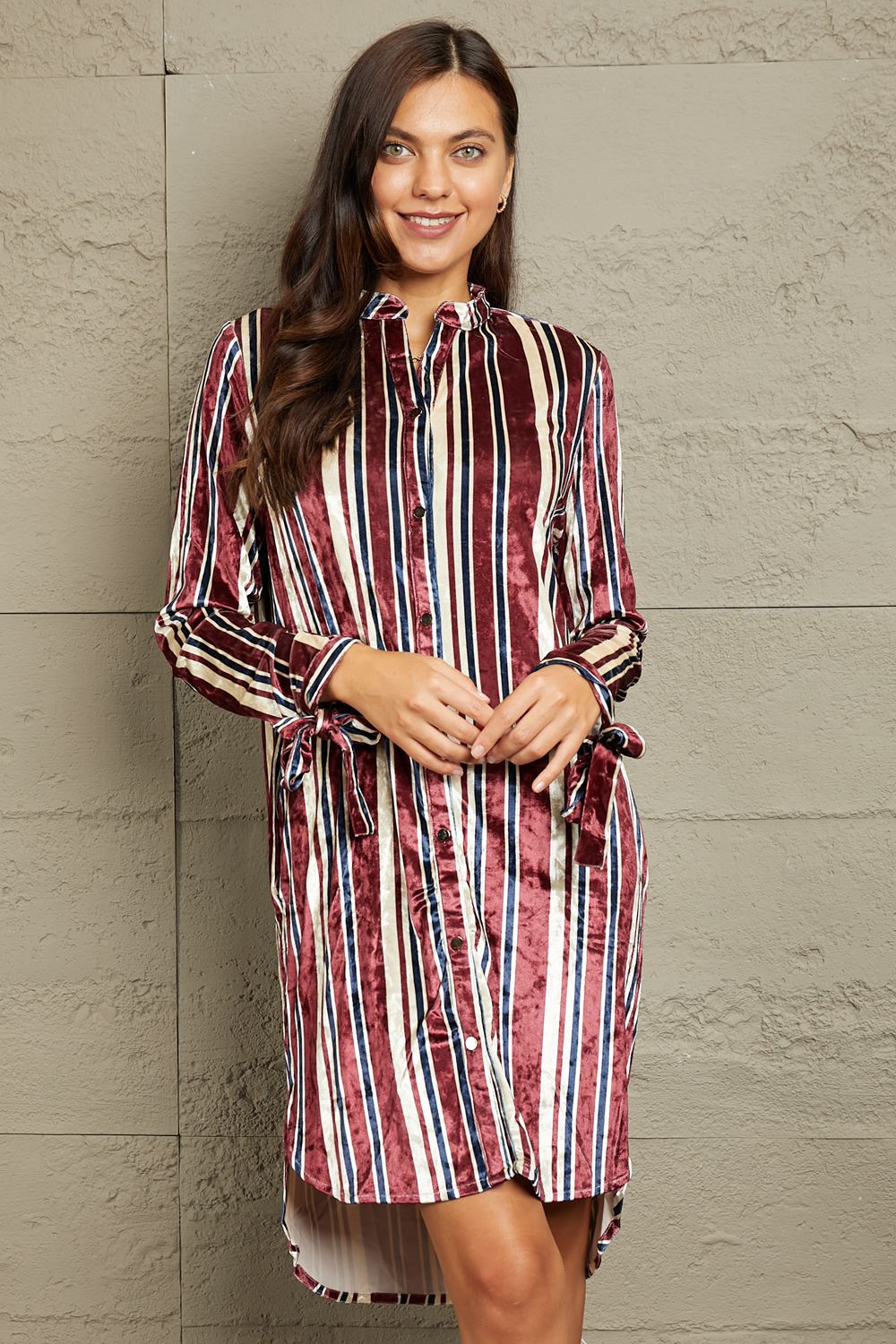 e.Luna Stripe Velvet Dress with Pockets - FunkyPeacockStore (Store description)