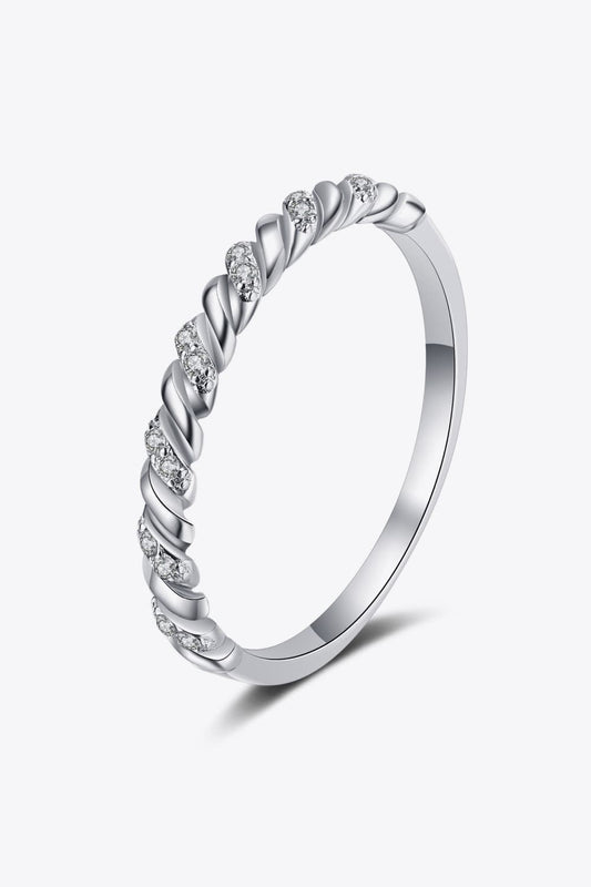 Moissanite Rhodium-Plated Half-Eternity Ring - FunkyPeacockStore (Store description)