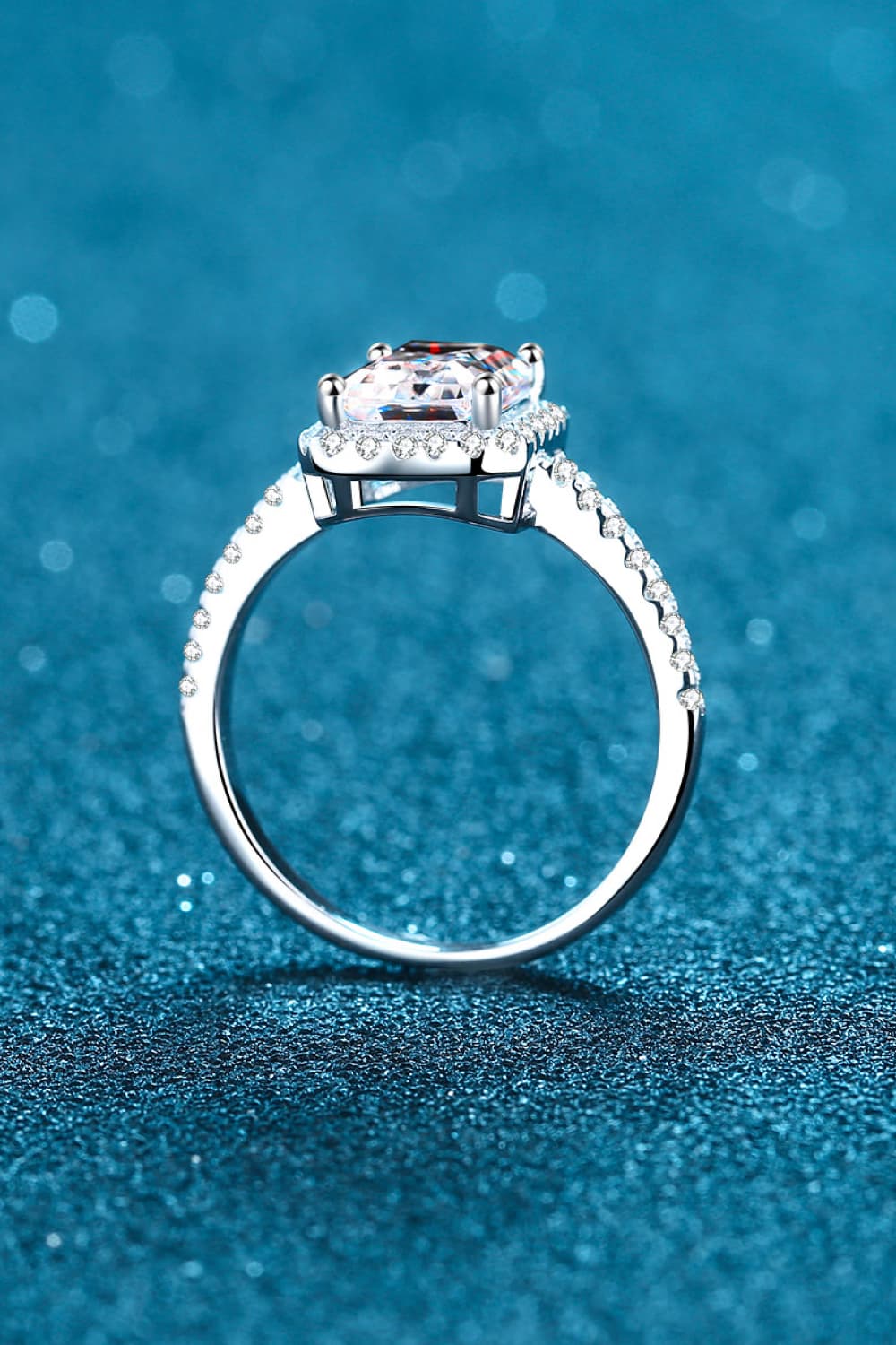 2 Carat Moissanite 925 Sterling Silver Halo Ring - FunkyPeacockStore (Store description)