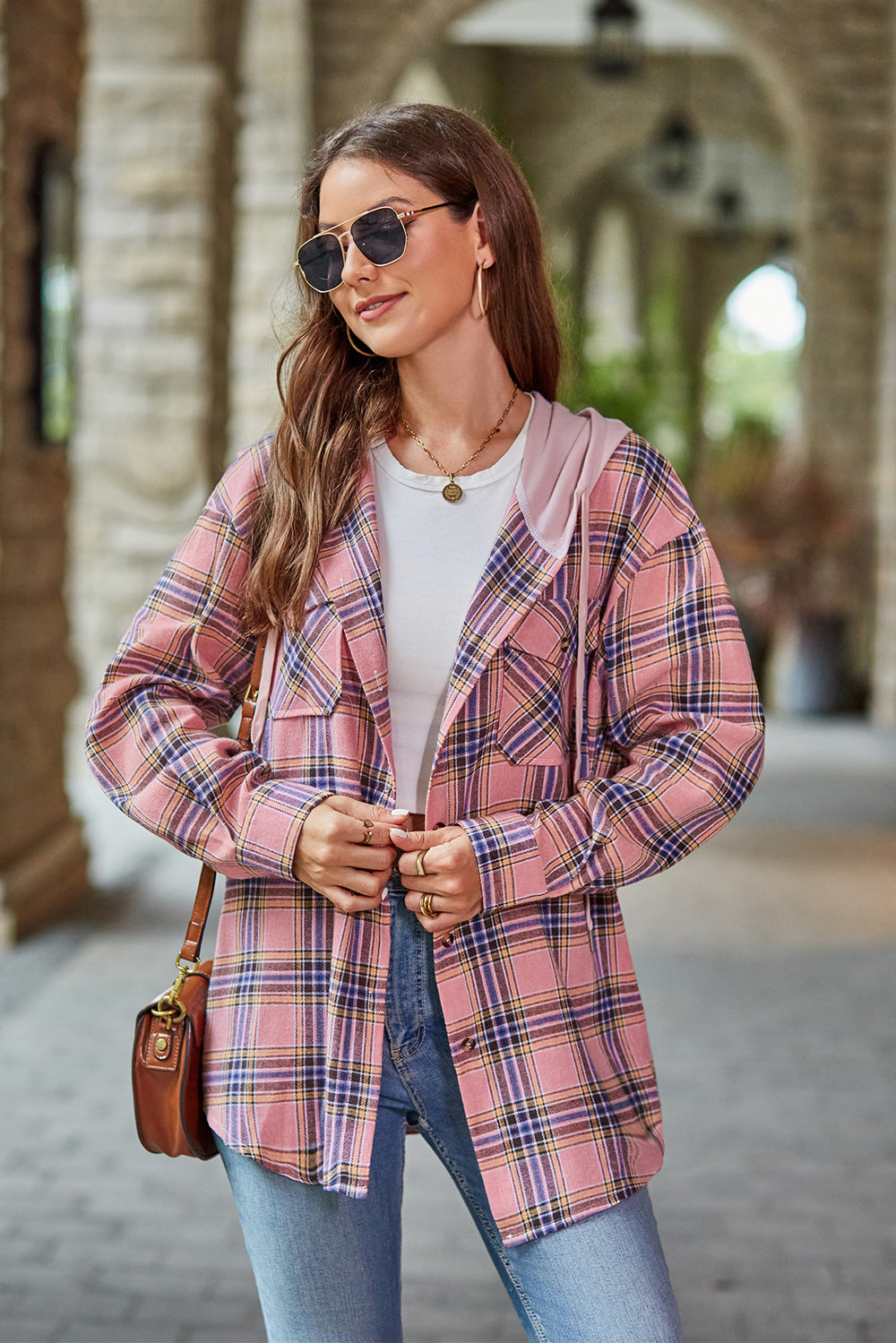 Plaid Long Sleeve Hooded Jacket - FunkyPeacockStore (Store description)