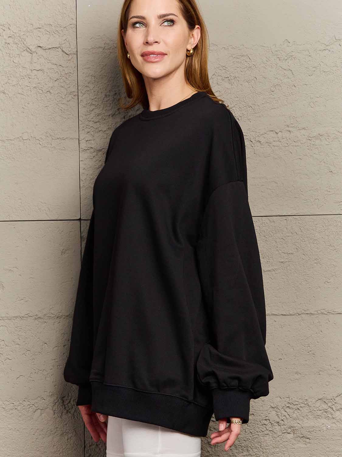 Simply Love Full Size Dropped Shoulder Sweatshirt - FunkyPeacockStore (Store description)