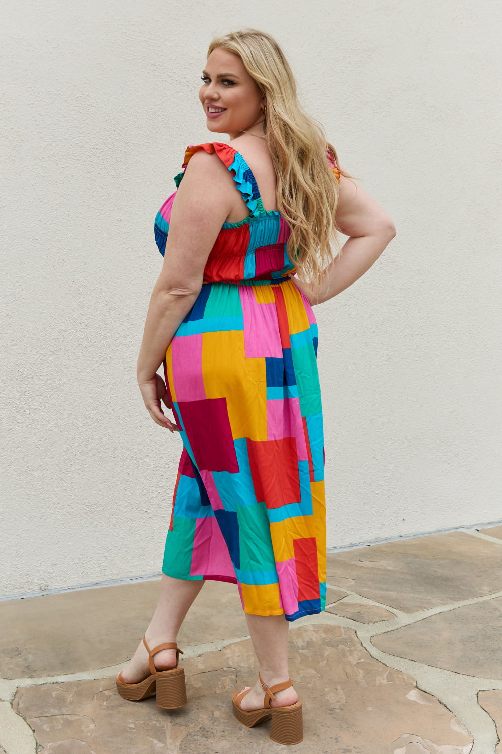 And The Why Multicolored Square Print Summer Dress - FunkyPeacockStore (Store description)