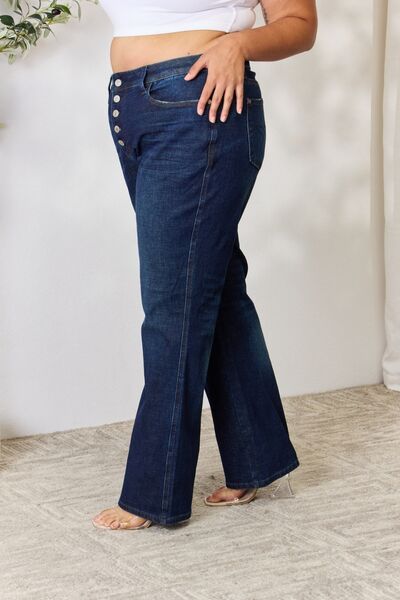 Judy Blue Button-Fly Straight Jeans - FunkyPeacockStore (Store description)