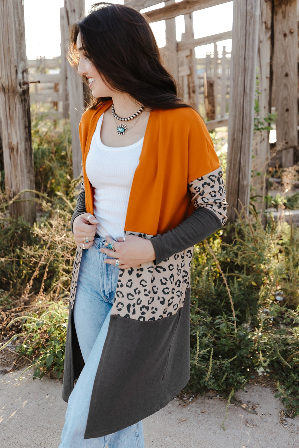 Color Block Long Sleeve Cardigan - FunkyPeacockStore (Store description)