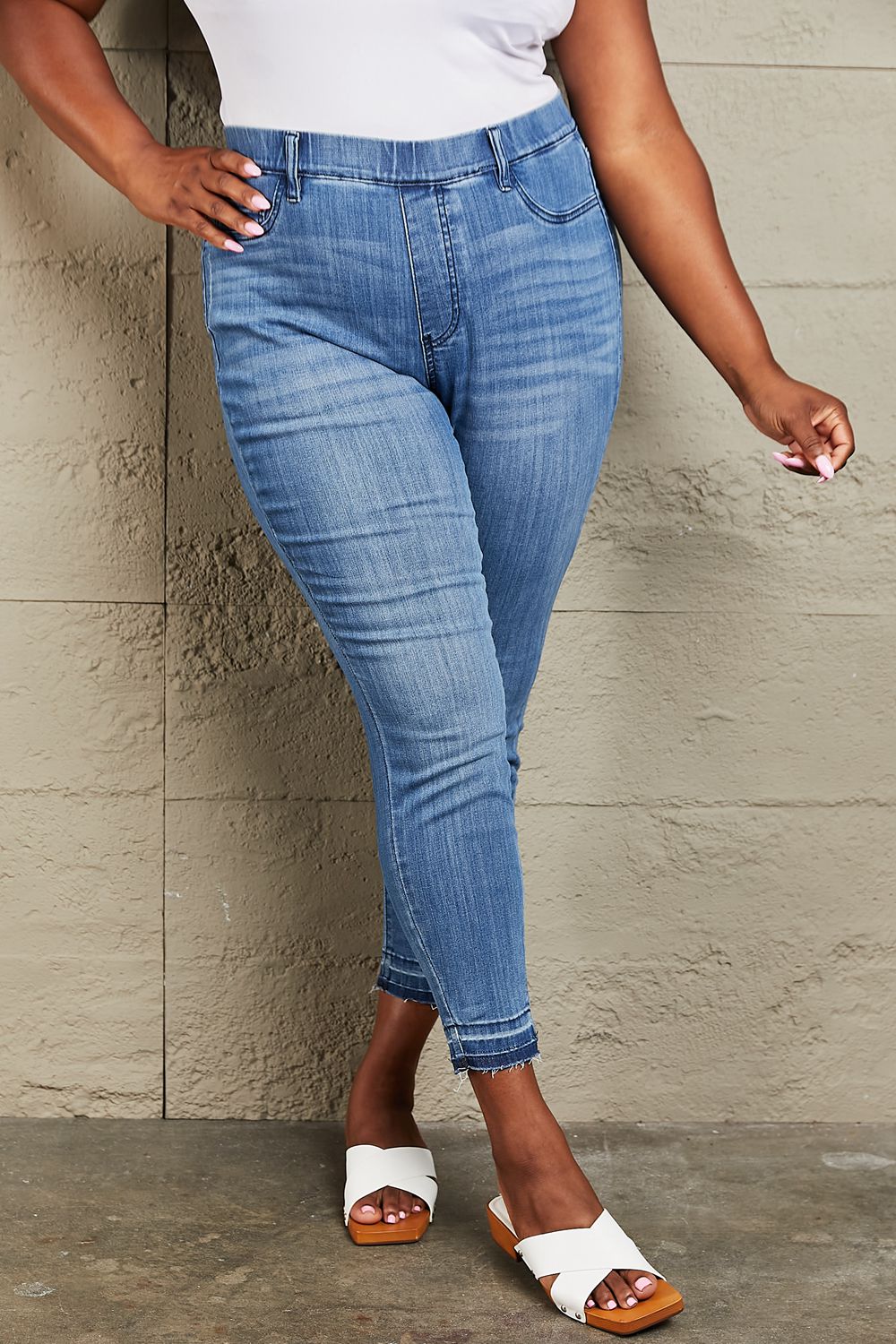 Judy Blue Janavie Full Size High Waisted Pull On Skinny Jeans - FunkyPeacockStore (Store description)