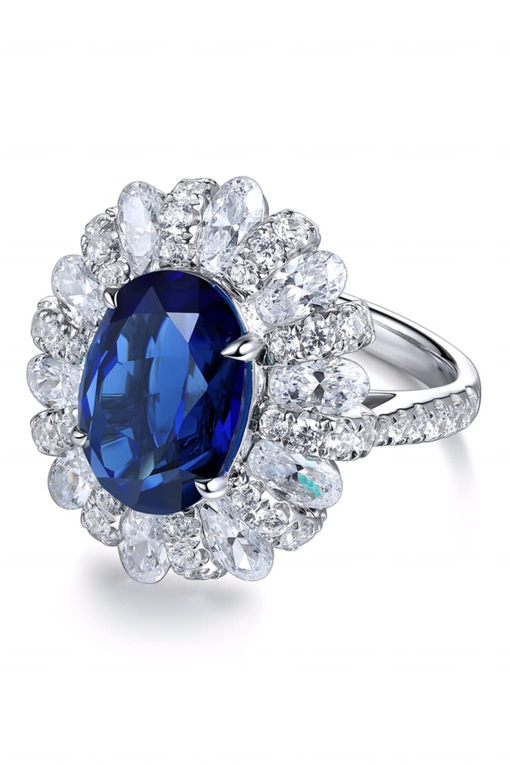 5 Carat Lab-Grown Sapphire Flower Shape Ring - FunkyPeacockStore (Store description)