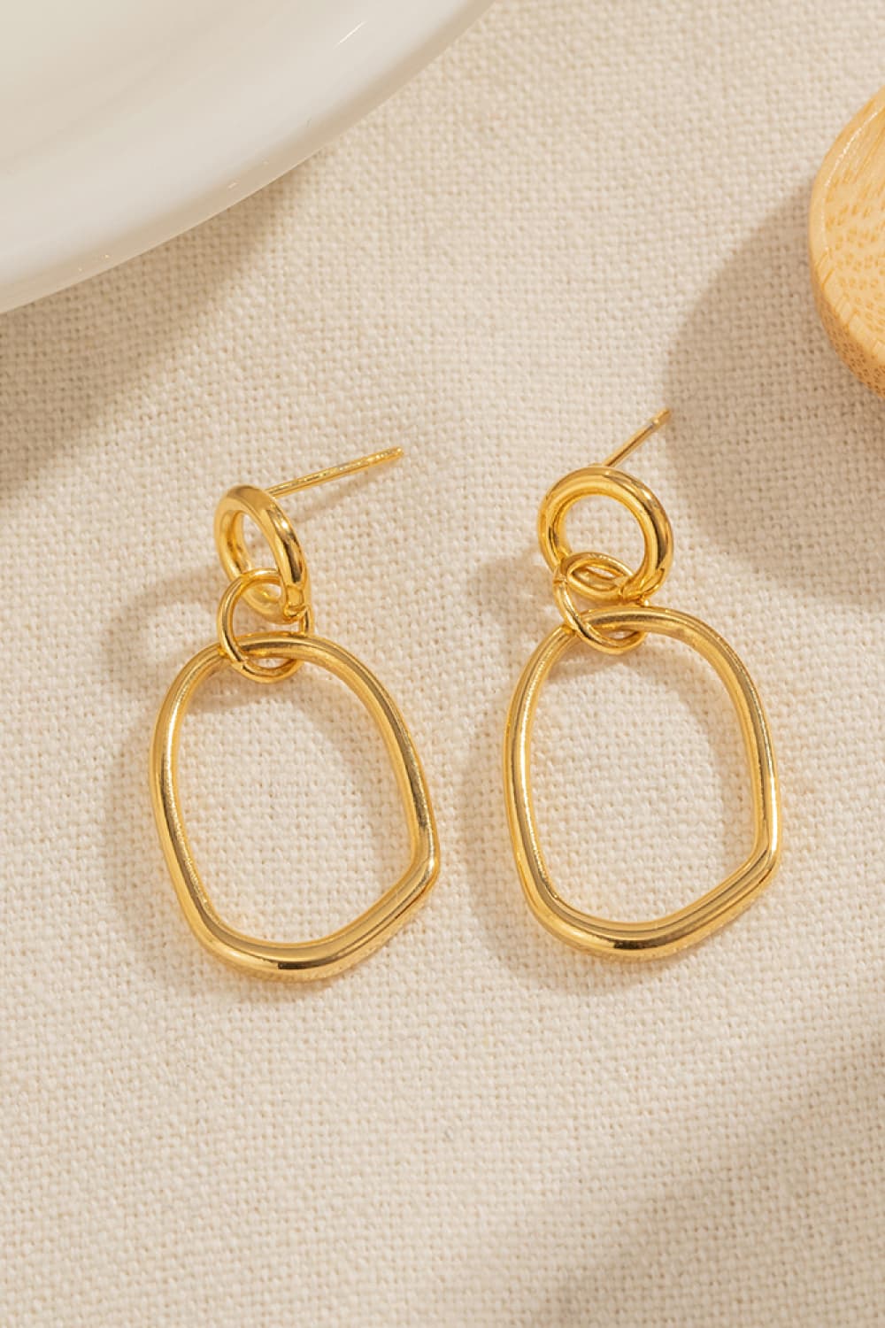 18K Gold-Pleated Dangle Earrings - FunkyPeacockStore (Store description)