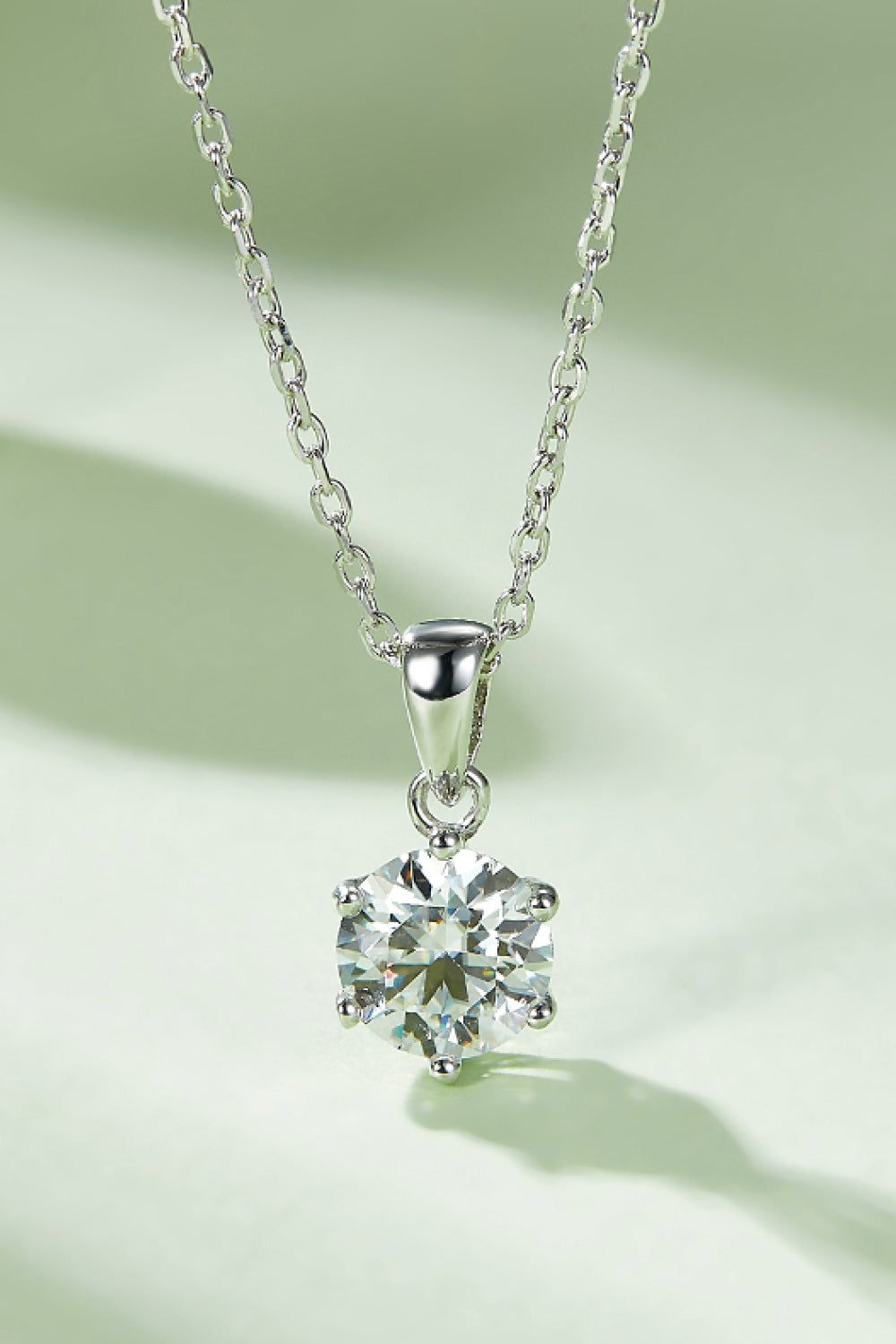 1 Carat Moissanite 925 Sterling Silver Necklace - FunkyPeacockStore (Store description)