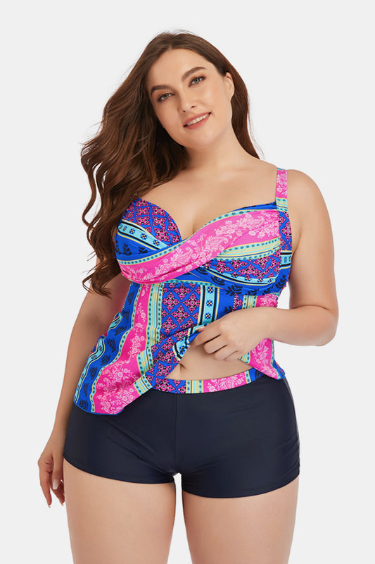 Printed Crisscross Cutout Two-Piece Swim Set - FunkyPeacockStore (Store description)