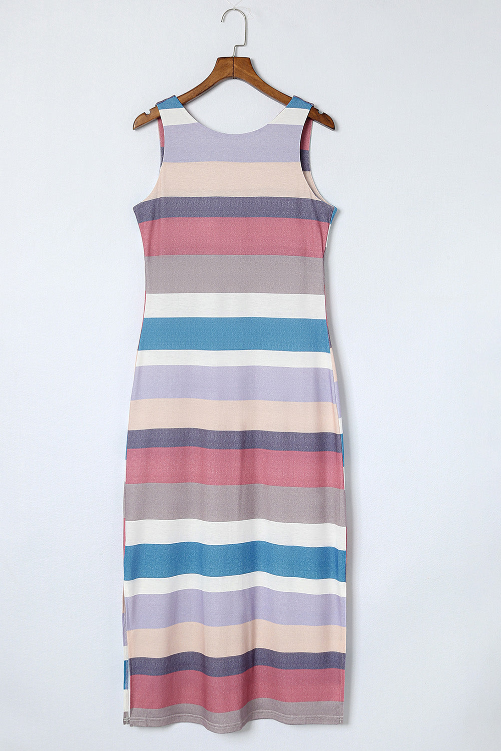 Striped Slit Sleeveless Maxi Dress - FunkyPeacockStore (Store description)