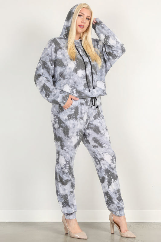 Tie Dye Print Pullover Hoodie And Sweatpants - FunkyPeacockStore (Store description)