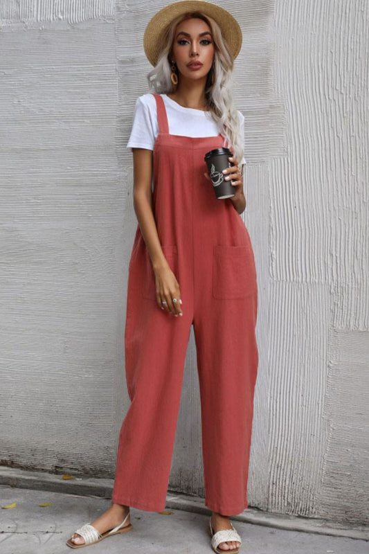 Wide Leg Overalls with Front Pockets - FunkyPeacockStore (Store description)