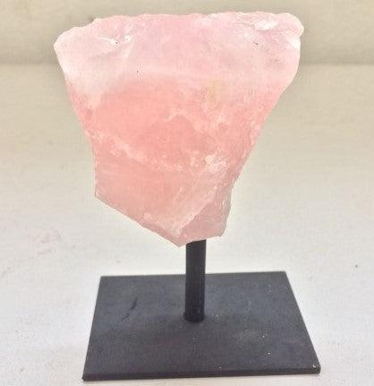 Natural Rose Quartz on Metal Stand Home Decor Display Piece - FunkyPeacockStore (Store description)