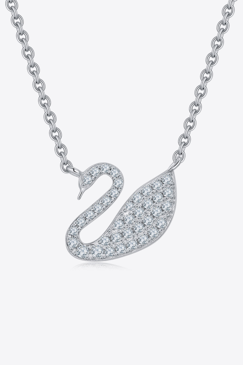 Moissanite Swan 925 Sterling Silver Necklace - FunkyPeacockStore (Store description)