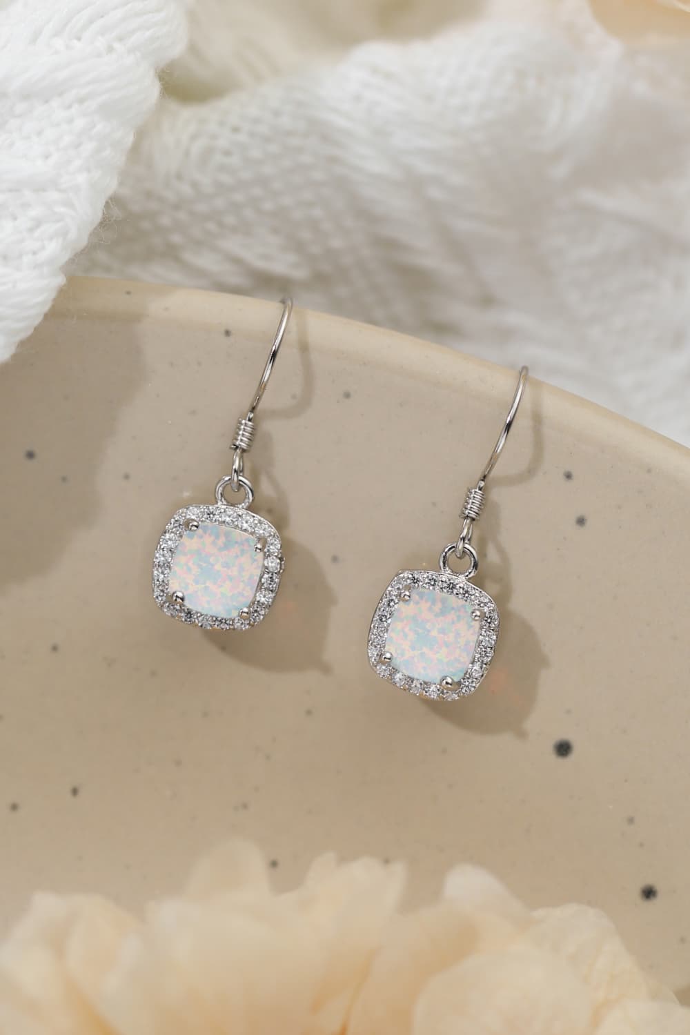 Opal Square Drop Earrings - FunkyPeacockStore (Store description)