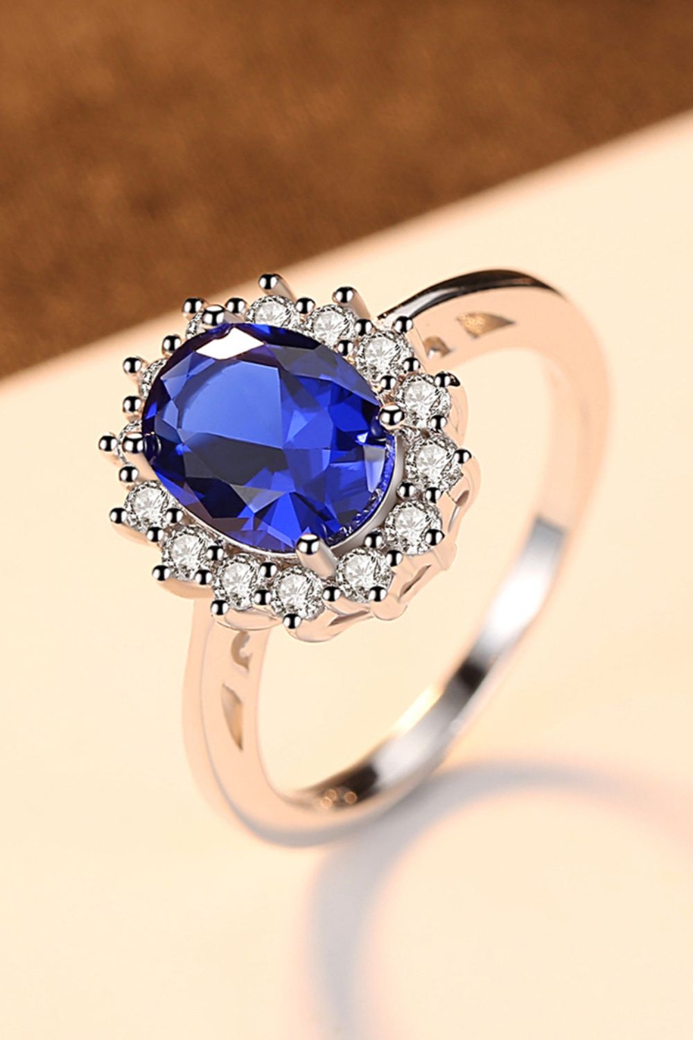 Synthetic Sapphire 925 Sterling Silver Ring - FunkyPeacockStore (Store description)