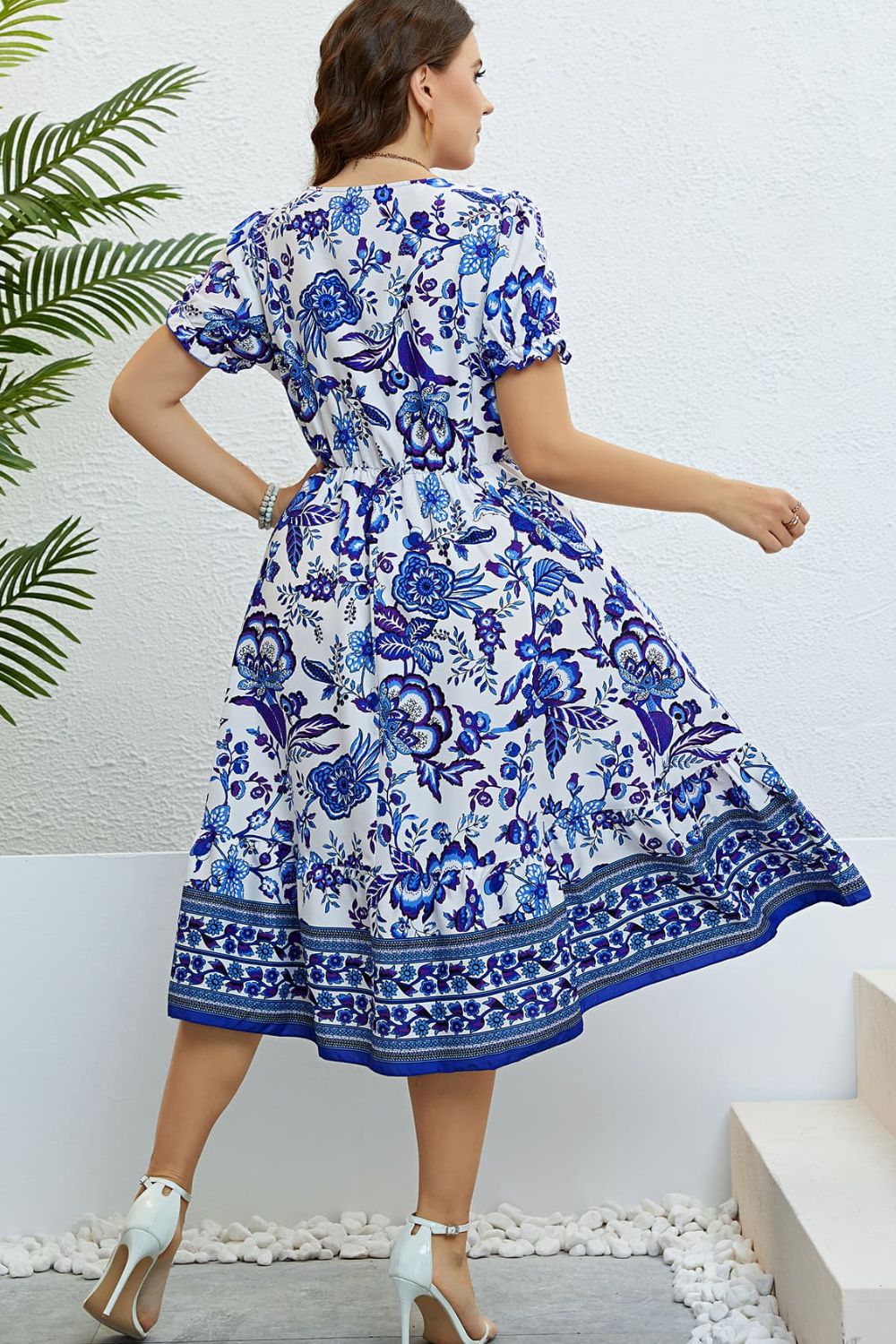 Floral Flounce Sleeve Surplice Dress - FunkyPeacockStore (Store description)