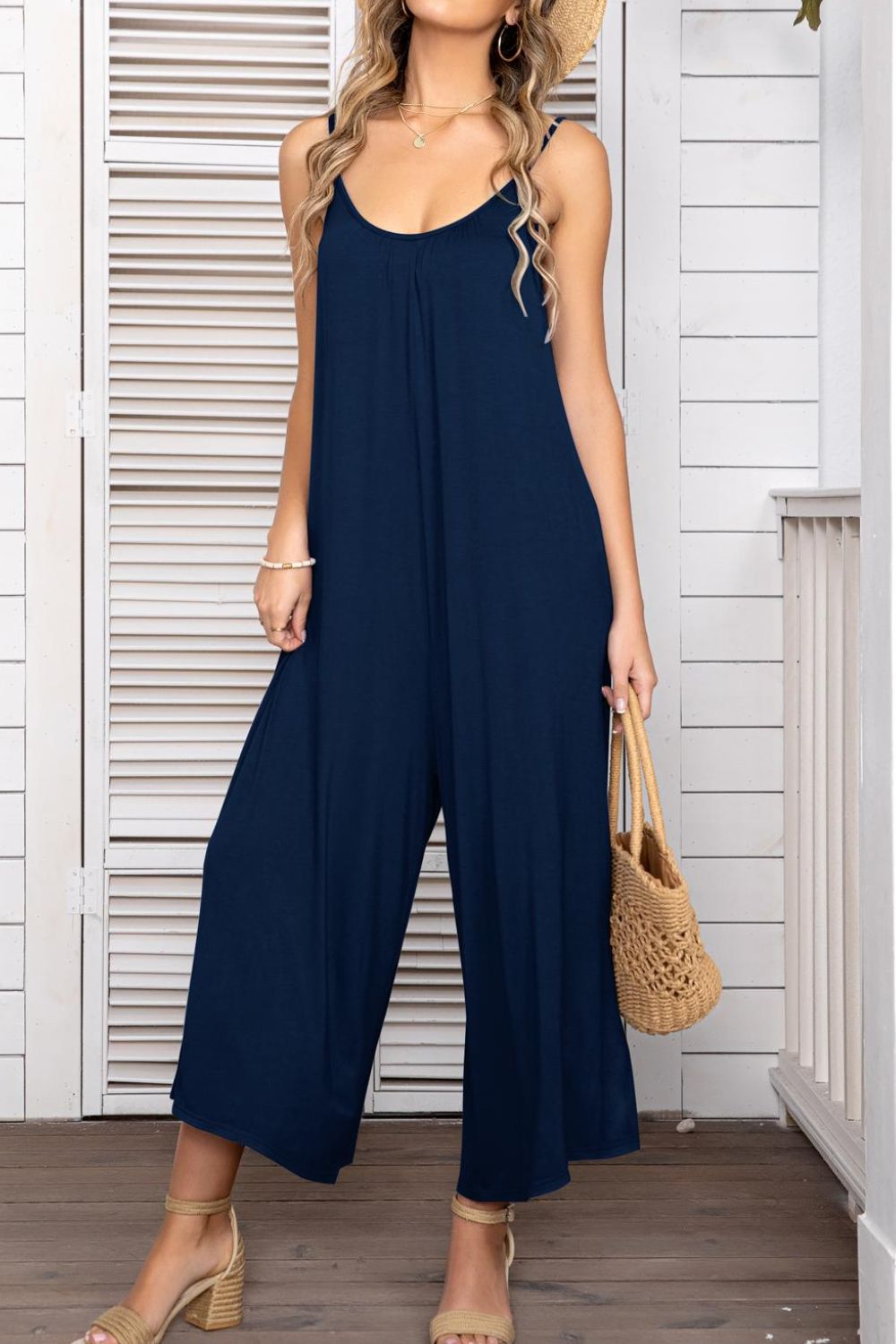 Spaghetti Strap Scoop Neck Jumpsuit - FunkyPeacockStore (Store description)