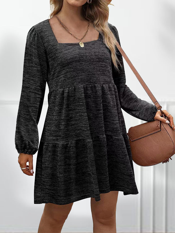 Square Neck Long Sleeve Dress - FunkyPeacockStore (Store description)