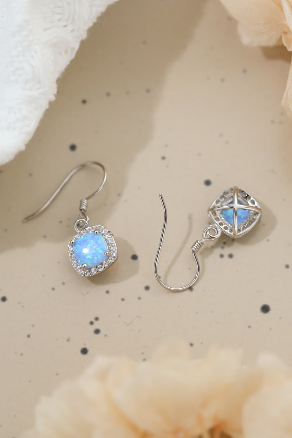 Opal Square Drop Earrings - FunkyPeacockStore (Store description)