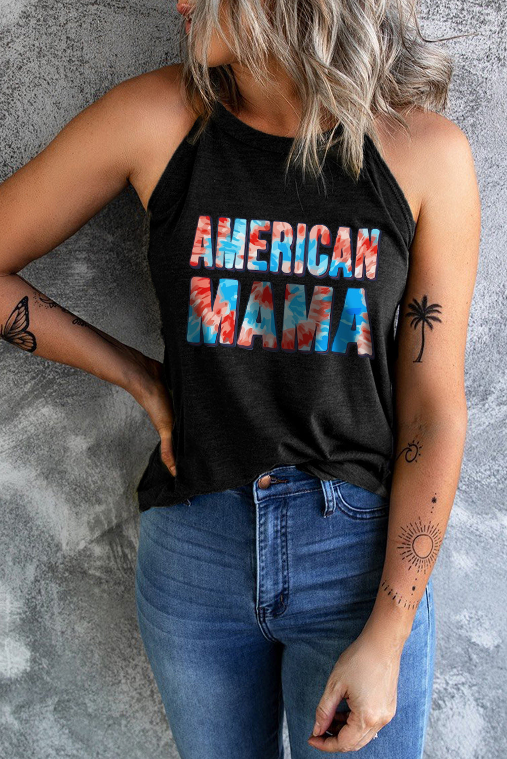 AMERICAN MAMA Graphic Tank - FunkyPeacockStore (Store description)