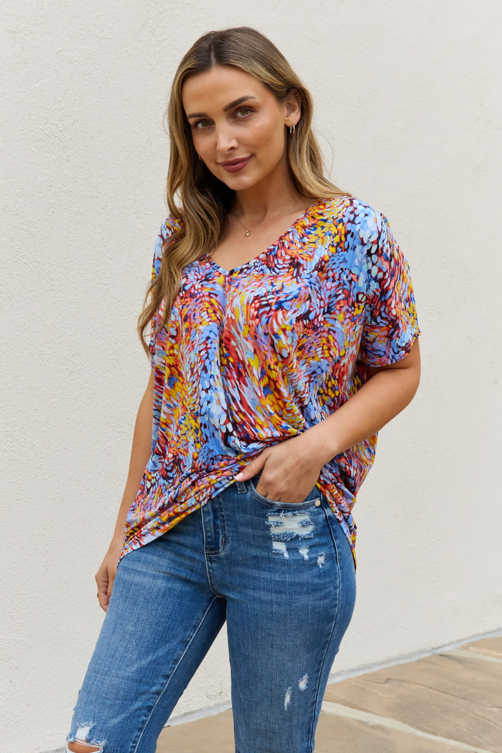 Be Stage Printed Dolman Flowy Top - FunkyPeacockStore (Store description)