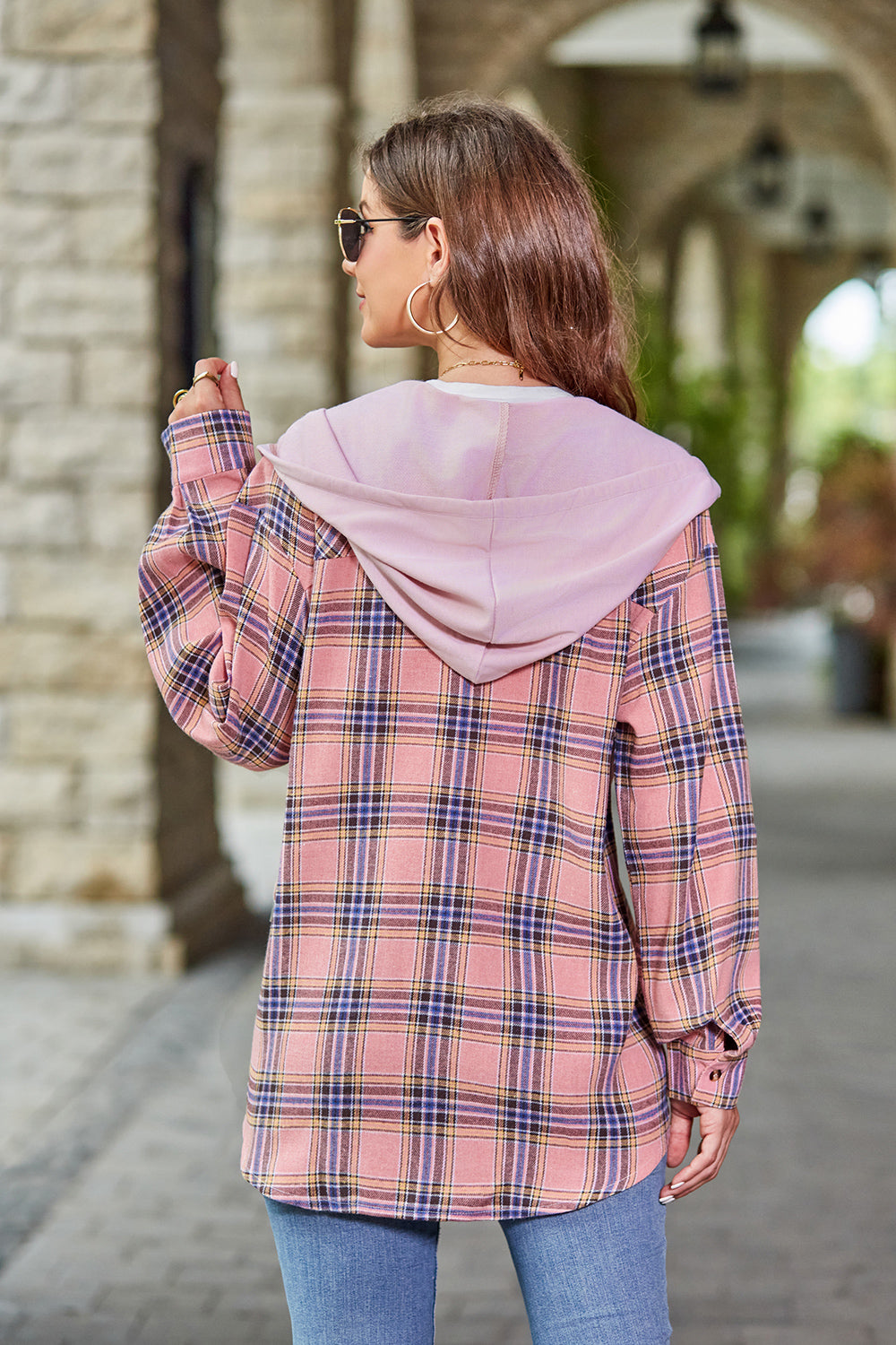 Plaid Long Sleeve Hooded Jacket - FunkyPeacockStore (Store description)