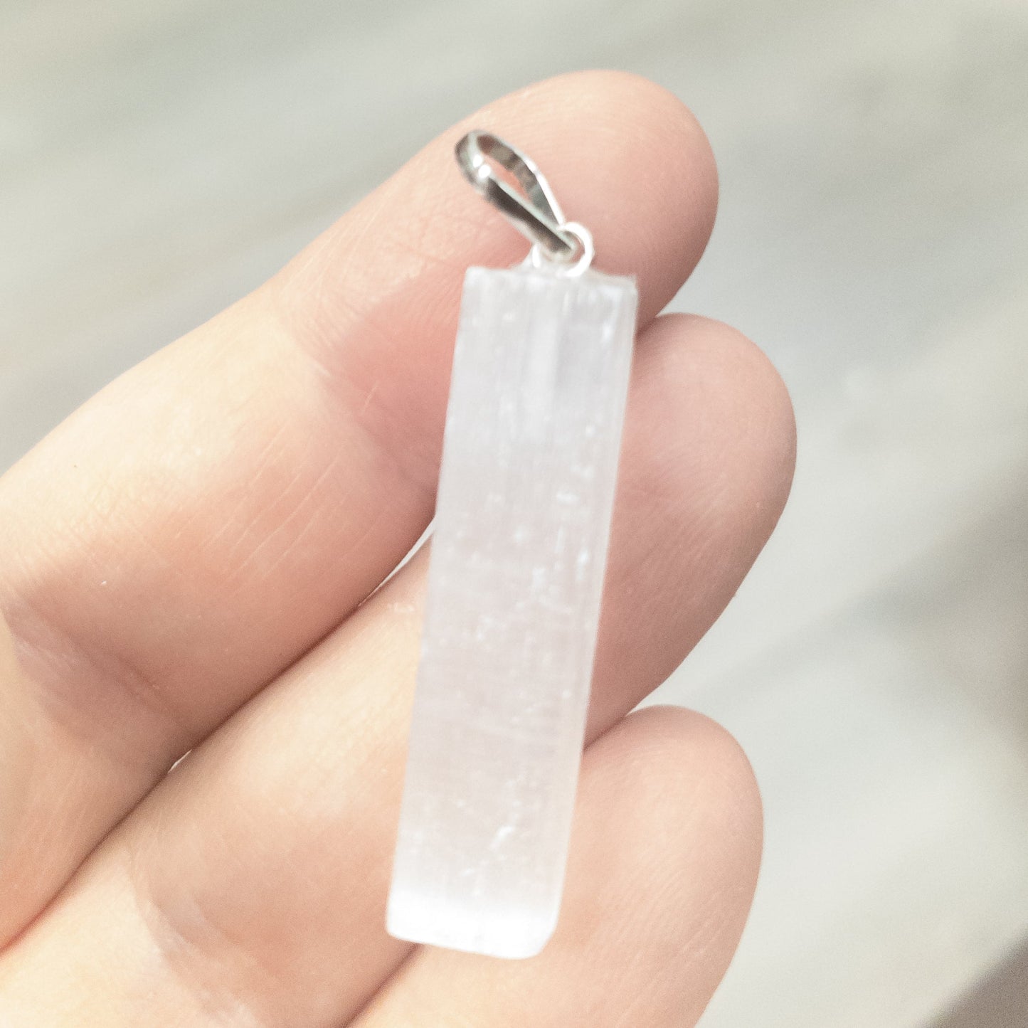 Polished Selenite Pendant - FunkyPeacockStore (Store description)