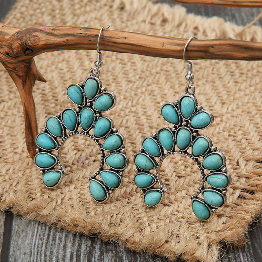 Artificial Turquoise Drop Earrings - FunkyPeacockStore (Store description)