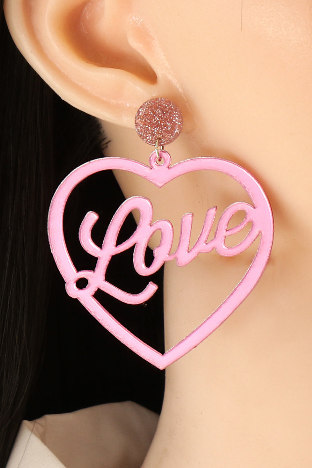 Heart Shape Acrylic Dangle Earrings - FunkyPeacockStore (Store description)