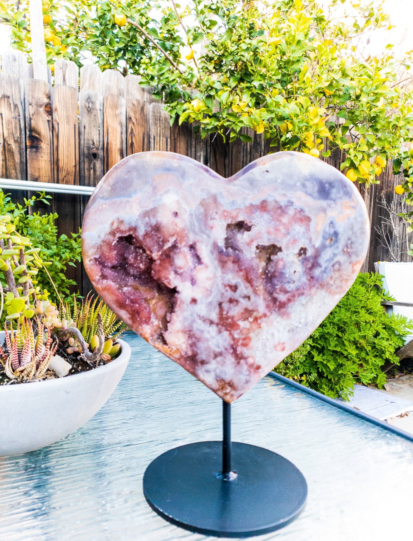 Pink Amethyst Heart Display Piece - FunkyPeacockStore (Store description)