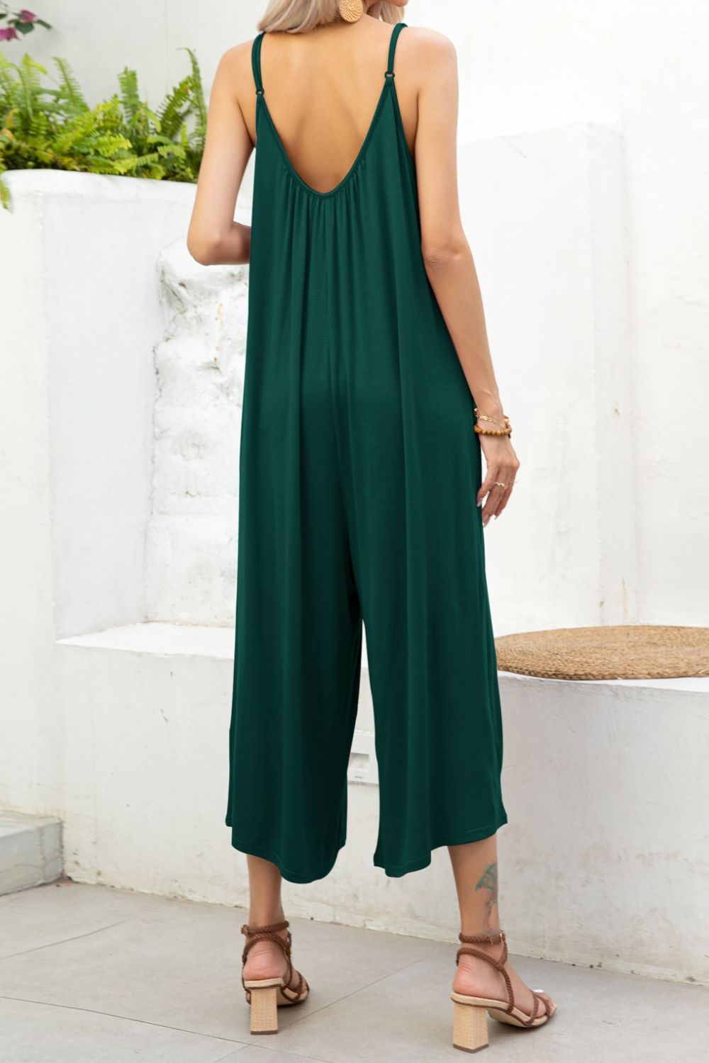 Spaghetti Strap Scoop Neck Jumpsuit - FunkyPeacockStore (Store description)