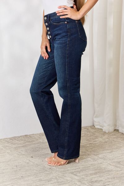 Judy Blue Button-Fly Straight Jeans - FunkyPeacockStore (Store description)