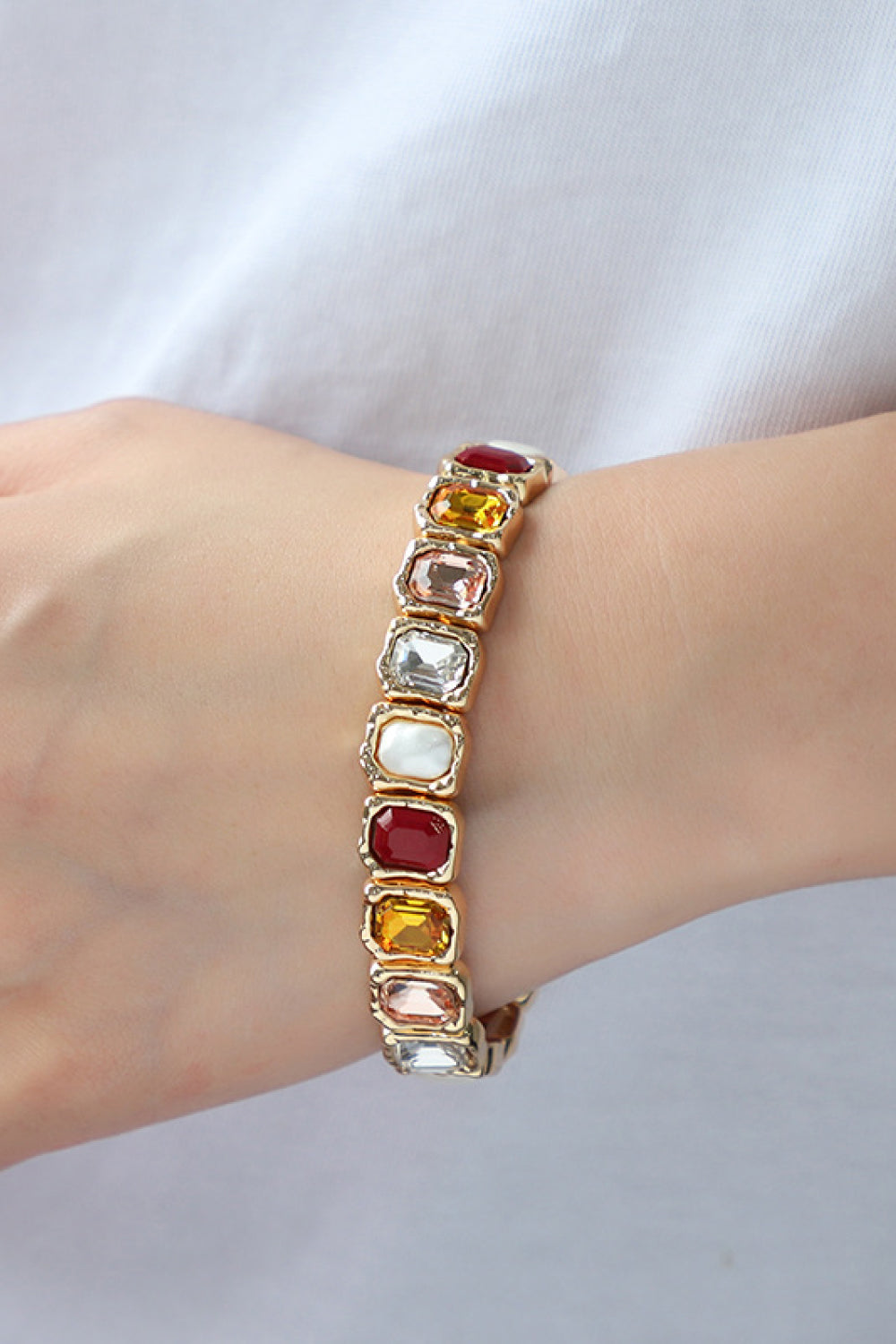 Glass Stone Alloy Bracelet - FunkyPeacockStore (Store description)