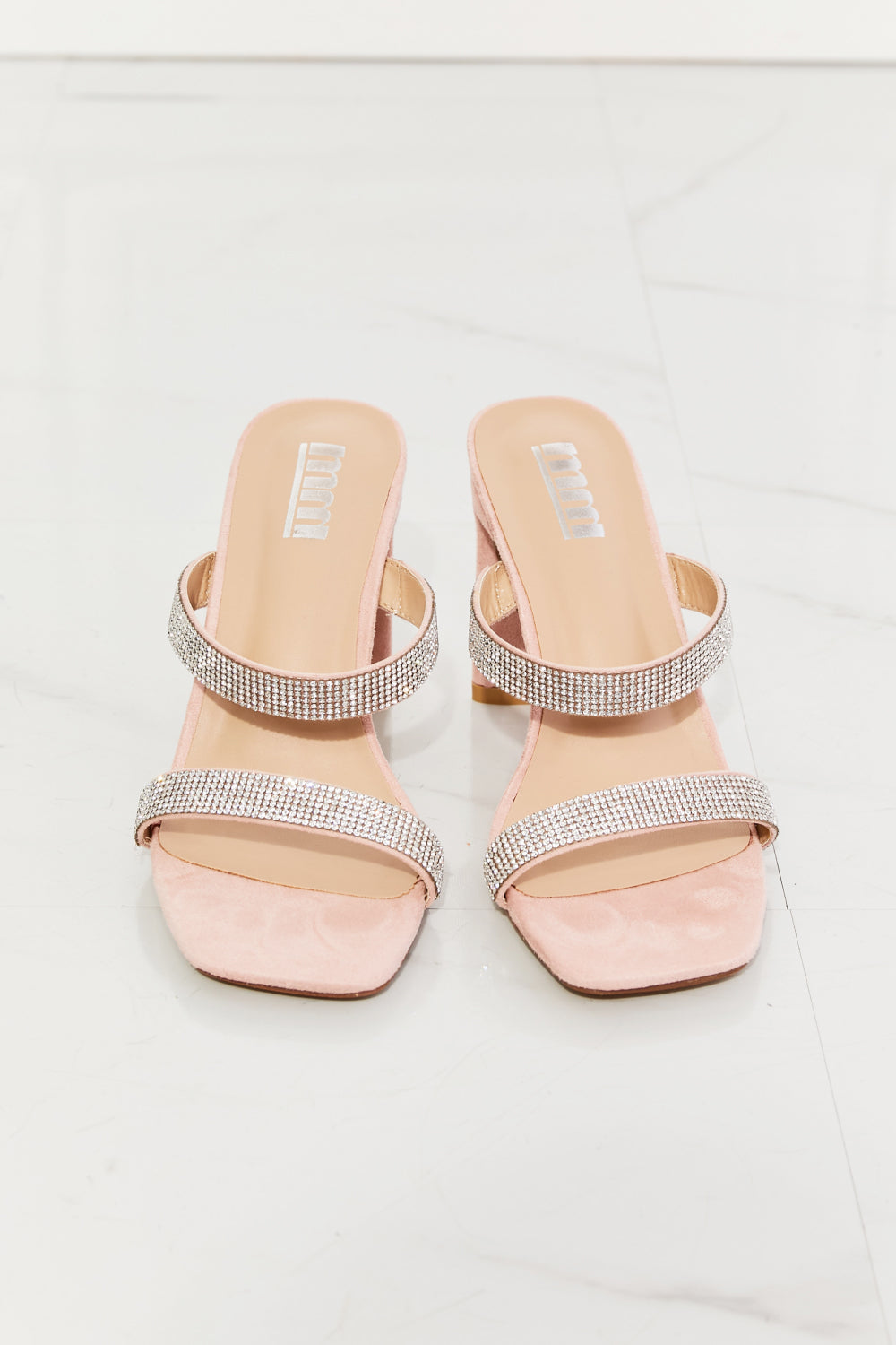 MMShoes Leave A Little Sparkle Rhinestone Block Heel Sandal in Pink - FunkyPeacockStore (Store description)