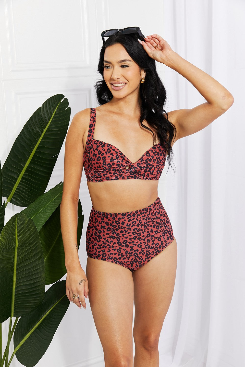 Swim Take A Dip Twist High-Rise Bikini in Ochre - FunkyPeacockStore (Store description)