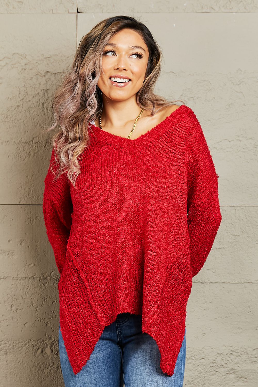 Heimish By The Fire Draped Detail Knit Sweater - FunkyPeacockStore (Store description)