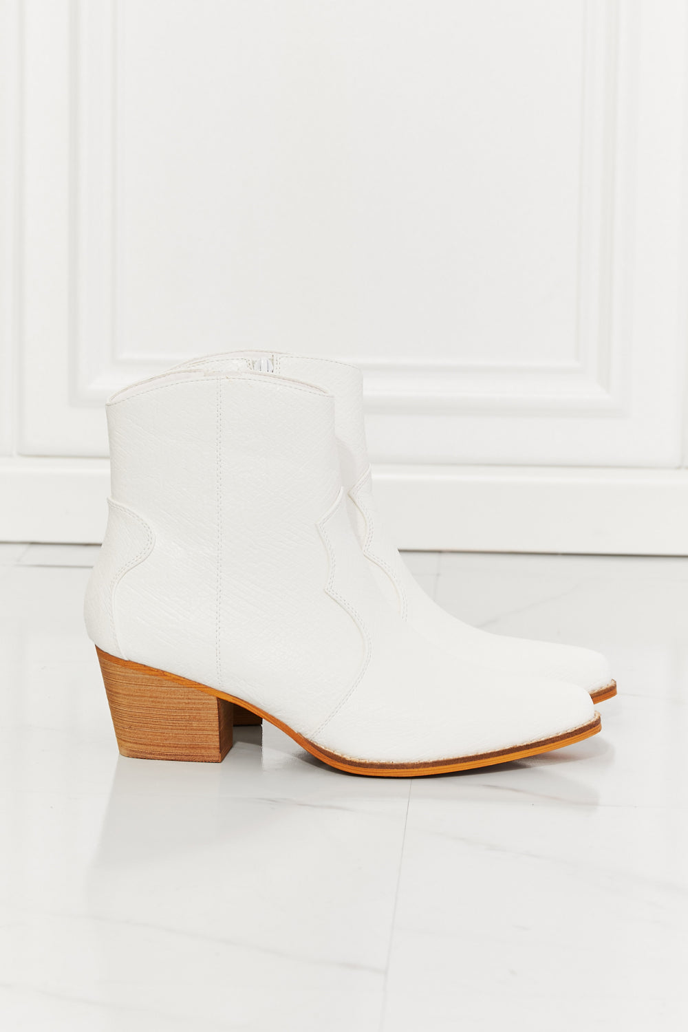 MMShoes Watertower Town Faux Leather Western Ankle Boots in White - FunkyPeacockStore (Store description)