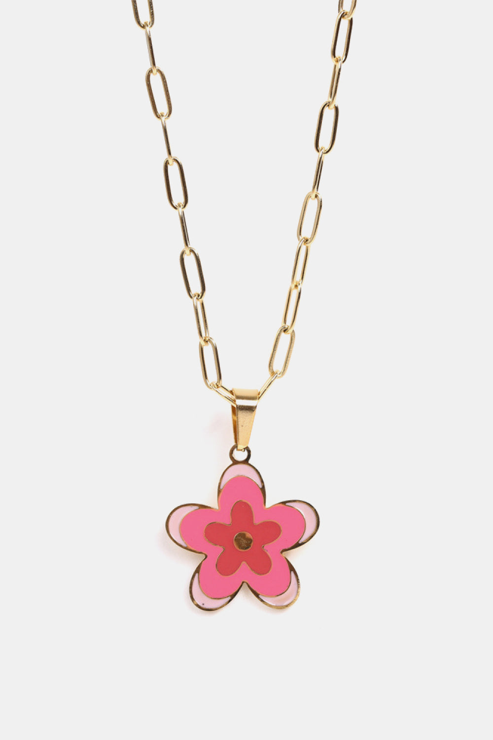 Flower Pendant Stainless Steel Necklace - FunkyPeacockStore (Store description)