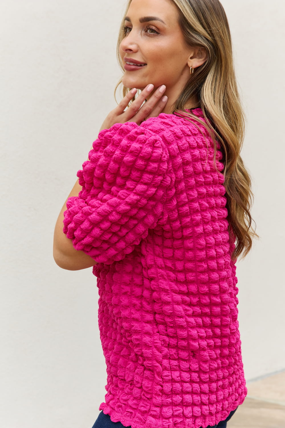 And The Why Bubble textured Puff Sleeve Top - FunkyPeacockStore (Store description)