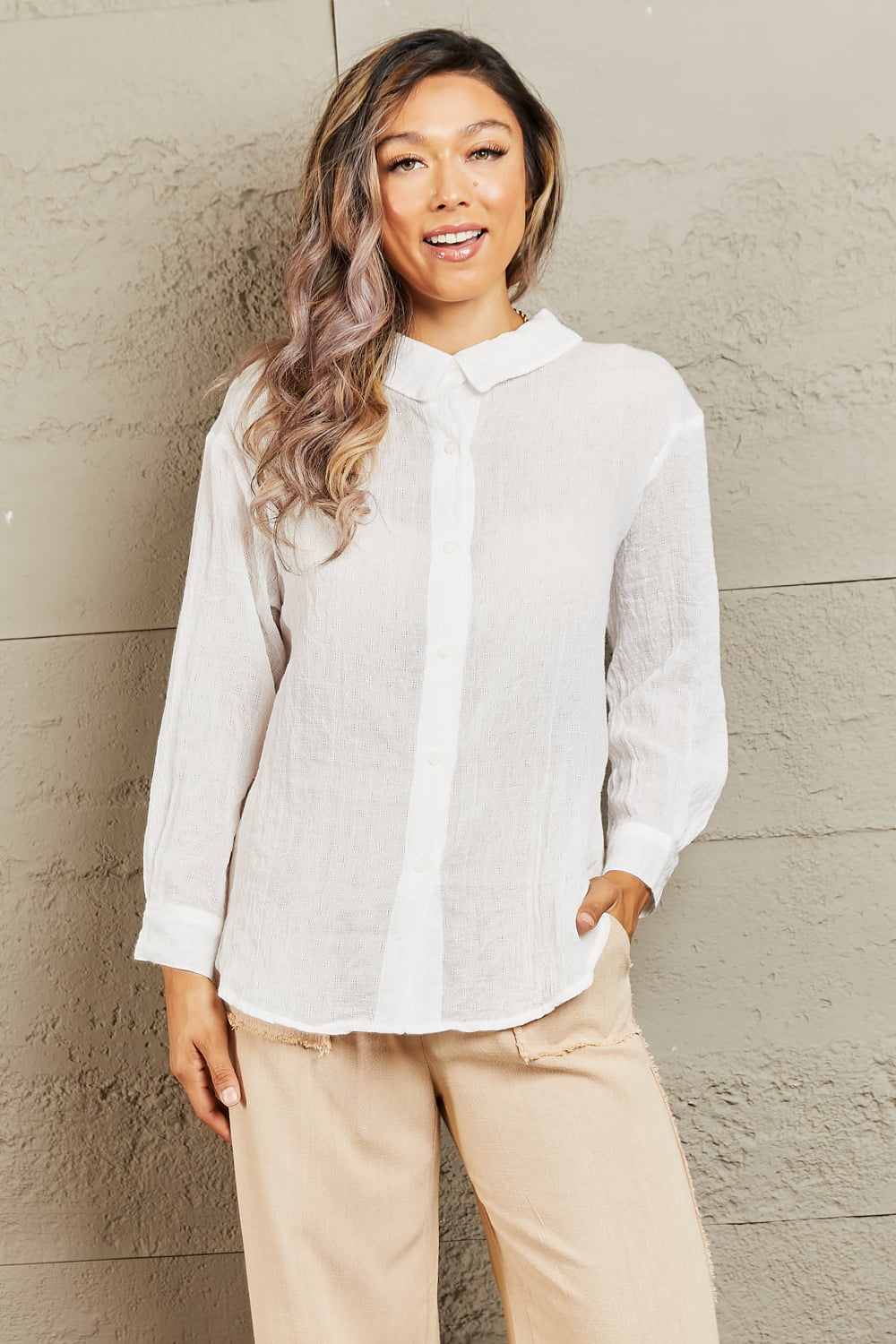 Petal Dew Take Me Out Lightweight Button Down Top - FunkyPeacockStore (Store description)